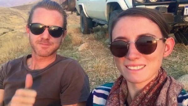 A video grab of the couple after arriving in Tehran. (YouTube) A video grab of the couple after arriving in Tehran. (YouTube)