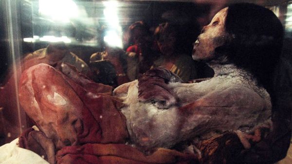 Mummy Juanita on display at the Museum of the Nation in Lima, Peru. March 1999.(AFP/ File Photo)