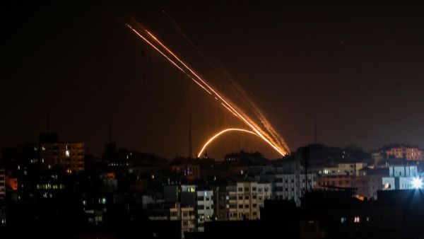 Rockets are fired from the Gaza Strip toward Israel (AFP)