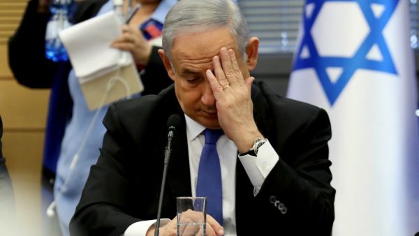 Israeli Prime Minister Benjamin Netanyahu gestures as he speaks during a meeting of the right-wing bloc at the Knesset (Israeli parliament) in Jerusalem on November 20, 2019. GALI TIBBON / AFP