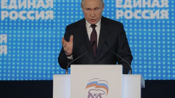 Russian President Vladimir Putin gestures as he delivers his speech during the XIX "United Russia" party congress in Moscow, on November 23, 2019. (AFP/ File Photo)
