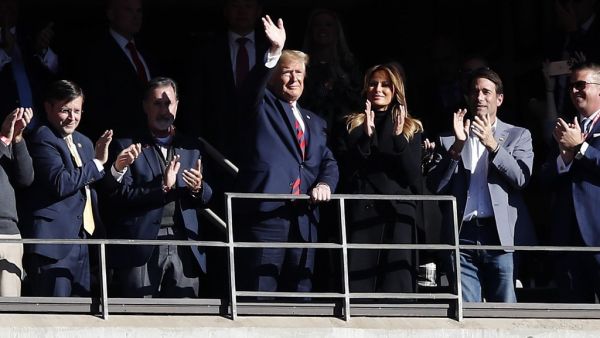 President Donald Trump and first lady Melania Trump attend the game between the LSU Tigers and the Alabama Crimson Tide at Bryant-Denny Stadium on November 09, 2019 in Tuscaloosa, Alabama. (Todd Kirkland/Getty Images/AFP )