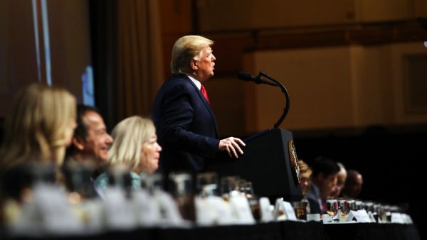 US President Donald Trump speaks at the Economic Club of New York on November 12, 2019 in New York City. (AFP/ File Photo)