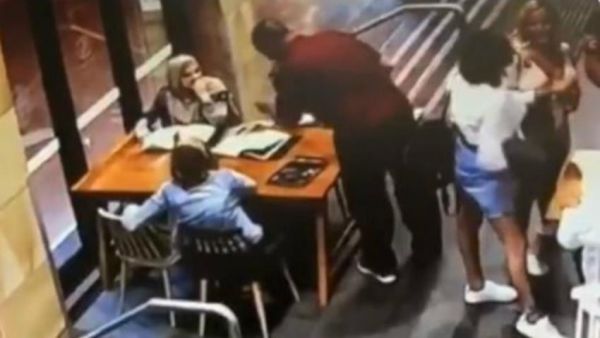 The horrifying ordeal was captured by CCTV [Twitter]