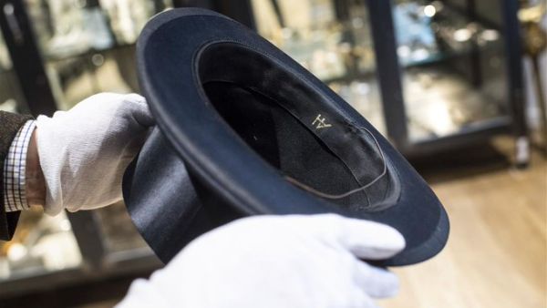 A Lebanese businessman who bought a $55,300 Hitler top hat at an auction. (Twitter)