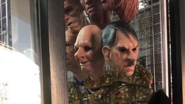 Masks of Nazi Germany leader Adolf Hitler (Twitter)