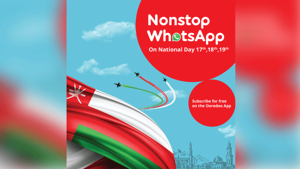 يمكن للعملاء الاشتراك في هذا العرض المجاني باستخدام تطبيق Ooredoo والاستمتاع ببيانات مجانية للواتس آب لمدة 3 أيام تنتهي بتاريخ 19 نوفمبر 2019م في تمام الساعة 11:59 ليلا.
