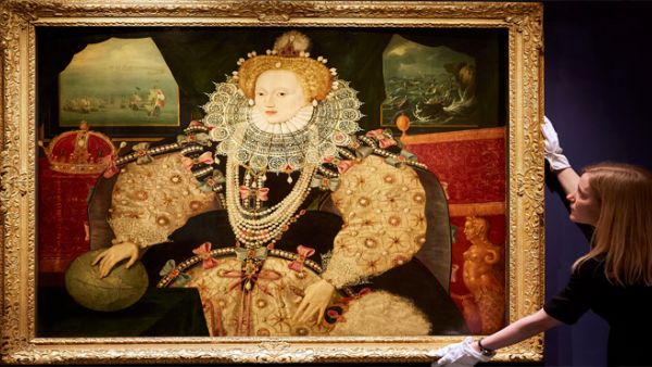 The life-sized portrait, which celebrates the 1588 defeat of the Spanish Armada, was being sold by the descendants of Francis Drake. (AFP/ File Photo)