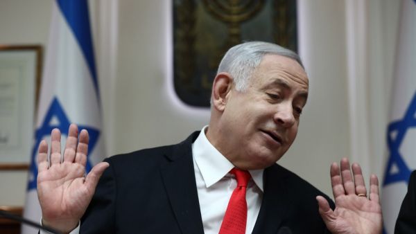 Israeli Prime Minister Benjamin Netanyahu chairs the weekly cabinet meeting at his Jerusalem office on December 15, 2019. GALI TIBBON / POOL / AFP