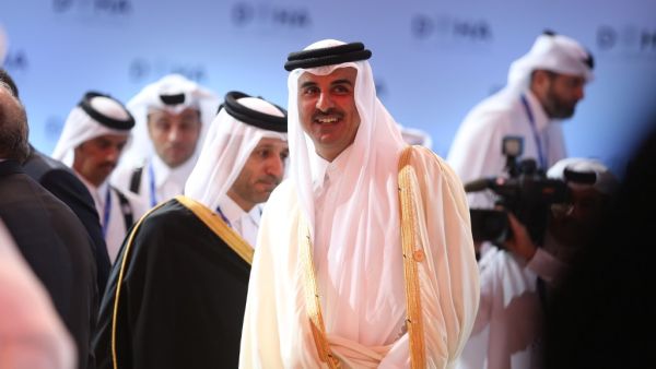 Tamim ben Hamad Al Thani, Emir of Qatar, attends the Doha Forum 2019 at the Sheraton Grand Doha Resort & Convention Hotel in Doha, Qatar, December 14th of 2019. (AFP/ File Photo)