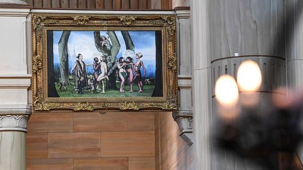 The 1.3 by 1.9 metre photograph was offered to the St. Paul's Church in Malmo, the third largest city in the country, where it was located to the right of the altar from its inauguration on December 1, 2019.(AFP/ File Photo)