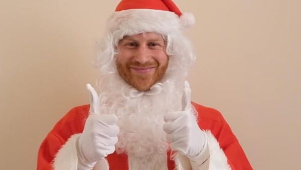 The Duke donned a red and white Santa hat and white beard in a one-minute video message to the Scotty's Little Soldiers Christmas party (dailymail)