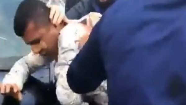Two gay Palestinian youth were spotted in Ramallah and brutally attacked by people while police stood by idle (Twitter) Two gay Palestinian youth were spotted in Ramallah and brutally attacked by people while police stood by idle (Twitter)