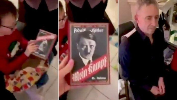 The Truth Behind a Viral Video Featuring Hitler's Mein Kampf as a Christmas Gift by a French Grandfather (Twitter)