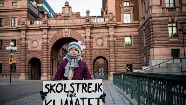 Greta Thunberg and 21 other youth climate campaigners are calling on the leaders who will be attending the World Economic Forum in Davos this month (AFP)