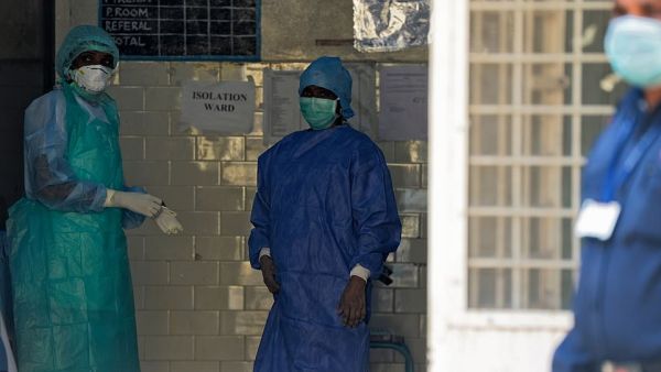 Nurses in India are pictured wearing protective gear as the country is on high alert for potential coronavirus cases – none have been diagnosed there yet. AFP
