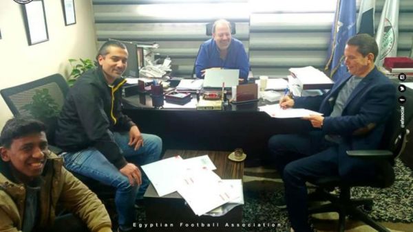 The EFA's executive director Waleed Attar confirming the 75 year-old's enrollment [Facebook: Egyptian Football Association]