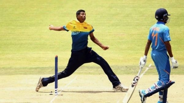 17-year-old Sri Lanka fast bowler Matheesha Pathirana bowling a delivery at 175 kmph. (Twitter)