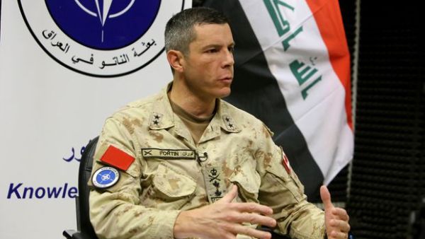 Maj.-Gen. Dany Fortin, the Commander of NATO Mission Iraq, speaks during an interview in Baghdad on Nov. 17, 2019. (AFP/ File Photo)