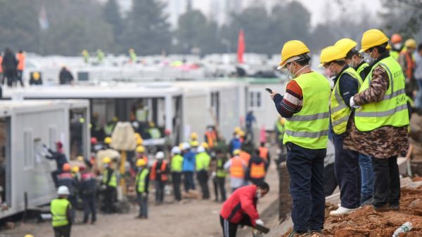 The new hospital is one of the two dedicated facilities being constructed to help tackle the viral outbreak. AFP