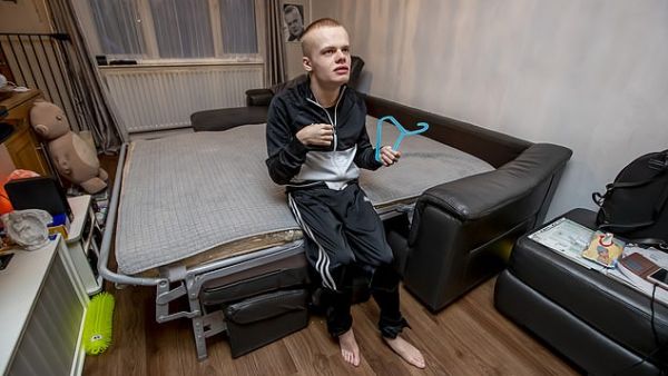 Peter, who has autism, epilepsy and is unable to speak, pictured at home in Bartley Green. (BPM)