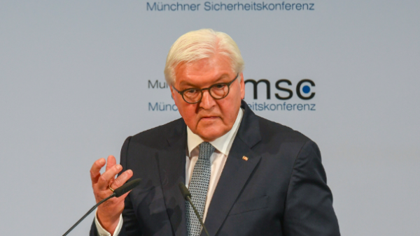 German President Frank-Walter Steinmeier speaking at the Munich Security Conference in Munich. AFP
