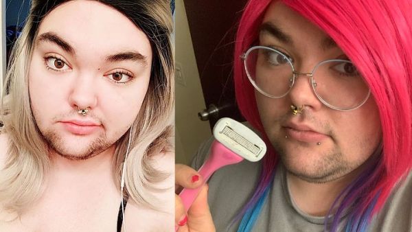 Heartbreaking: College student Caiopa Jade Marja, 23, from Farmville, Virginia, used to sneak a razor into school to shave her face and arms because she was bullied for being too hairy. (Daily Mail)