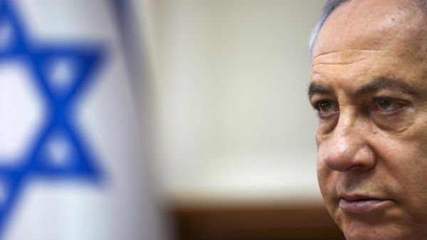 Israeli Prime Minister Benjamin Netanyahu chairs the weekly cabinet meeting in Jerusalem on March 8, 2020. Oded Balilty / POOL / AFP