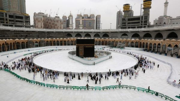 Muslim worshippers circumambulate the sacred Kaaba in Mecca's Grand Mosque, Islam's holiest site, on March 13, 2020. AFP