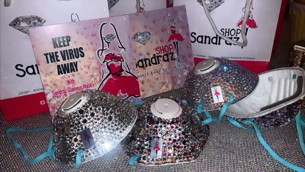 Samia Alzakleh adds colorful crystals to raise awareness on the importance of taking the necessary safety measures. (Facebook)