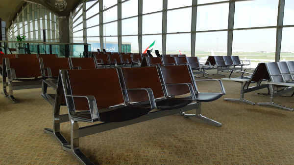 empty airport transit zone due to coronavirus outbreak travel restrictions (Shutterstock)