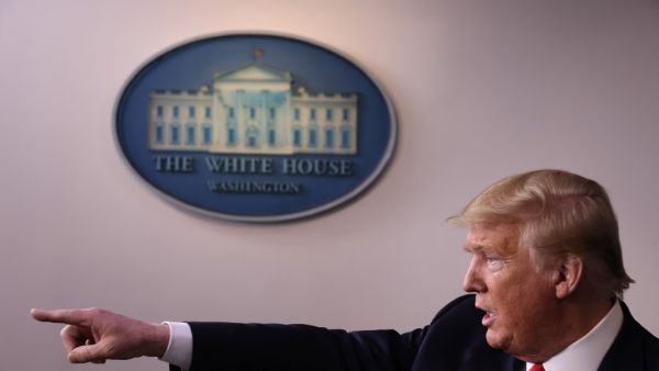 U.S. President Donald Trump speaks at the daily coronavirus task force briefing in the Brady Press Briefing Room at the White House on April 08, 2020 in Washington, DC. AFP/File
