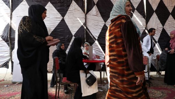 Egyptian doctors give medical advice to women and girls about Female Genital Mutilation (FGM) during an awareness campaign in Giza, on the outskirts of the capital Cairo on February 18, 2020. The UN says FGM is widespread in many countries across Africa, the Middle East and Asia, affecting the lives of millions of girls and women. In Sudan, rights campaigners say the custom has over the past three decades spread to remote regions where it was previously not practised, including Sudan's Nuba mountains. In ne