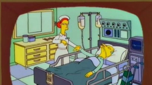 Another comedy fan used a Simpsons meme where a patient's condition is upgraded from 'dead' to 'alive' after being transferred to a better hospital  (Twitter)