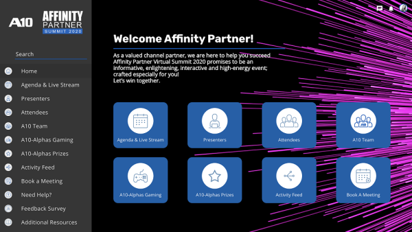 Screenshot Virtual Partner Summit A10 Networks Demonstrates Commitment to Channel With A10 Affinity Partner Virtual Summit 2020