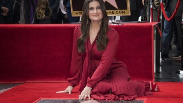 Actress Idina Menzel is honored with a star on the Hollywood Walk of Fame, in Hollywood, California on November 19, 2019. (Mark RALSTON / AFP)