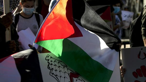 Demonstrations were held in the West Bank cities of Ramallah and Jericho, attended by a handful of left-wing Israeli politicians opposed to annexation. ABBAS MOMANI / AFP