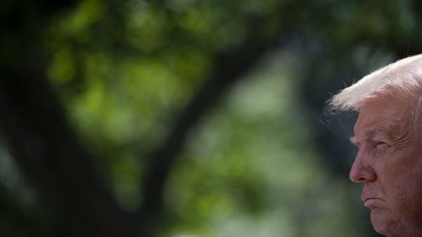 US President Donald Trump holds a joint press conference with Mexican President Andres Manuel Lopez Obrador in the Rose Garden of the White House on July 8, 2020, in Washington, DC. JIM WATSON / AFP