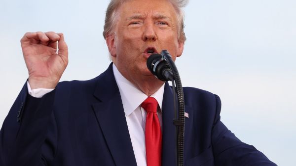 President Donald Trump speaks during an event on the South Lawn of the White House on July 04, 2020 in Washington, DC. President Trump is hosting a "Salute to America" celebration that includes flyovers by military aircraft and a large fireworks display. Tasos Katopodis/Getty Images/AFP TASOS KATOPODIS / GETTY IMAGES NORTH AMERICA / Getty Images via AFP