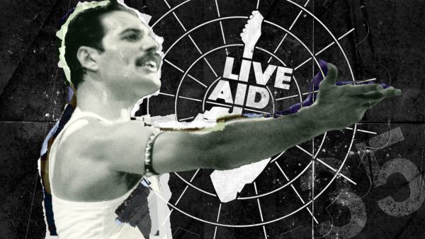 The 16 hour performance of the world's top bands and singers then; Queen, Led Zeppelin, Paul McCartney, Neil Young, Brian Adams, David Bowie, Sade and others raised over $50 million