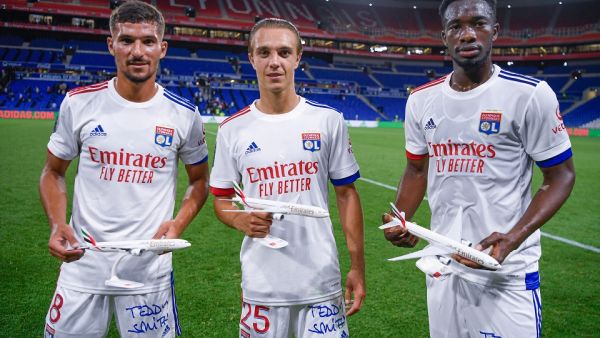 Emirates and Olympique Lyonnais (OL) revealed the club's new jerseys for the 20/21 season during a friendly match against the Glasgow Rangers F.C. in Groupama Stadium