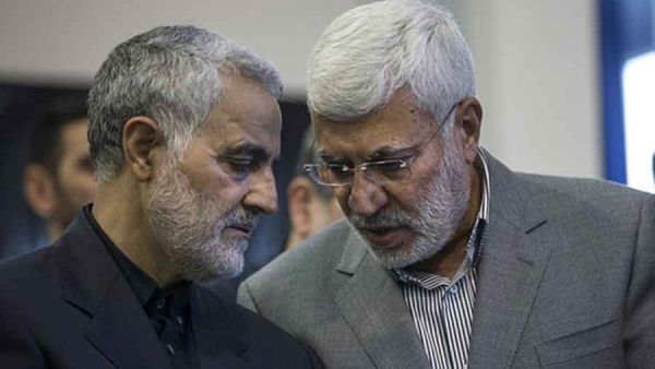 القيادي في الحشد الشعبي أبو مهدي المهندس والجنرال قاسم سليماني