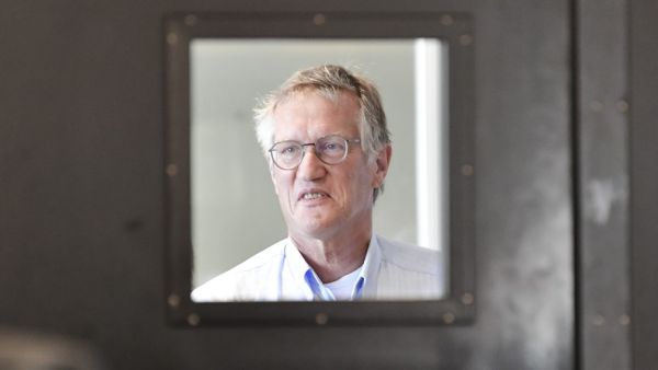 State epidemiologist Anders Tegnell of the Public Health Agency of Sweden arrives for a news conference updating on the coronavirus Covid-19 situation, in Stockholm, Sweden, on August 11, 2020. Jonas EKSTROMER / TT News Agency / AFP