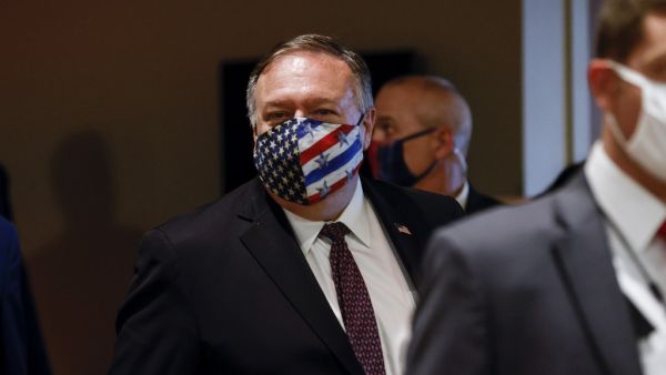 U.S. Secretary of State Mike Pompeo departs a meeting with members of the U.N. Security Council about Iran's alleged non-compliance with a nuclear deal at the United Nations in New York, August 20, 2020. MIKE SEGAR / POOL / AFP