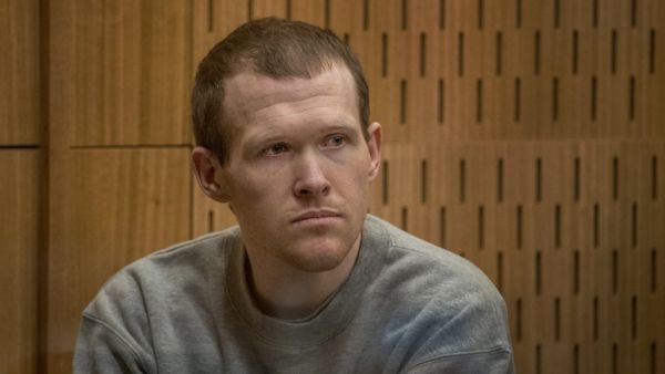 Australian white supremacist Brenton Tarrant attends his first day in court in Christchurch on August 24, 2020. Tarrant, who murdered 51 Muslims in last year's New Zealand mosques shooting showed no emotion as his sentencing hearing opened August 24, with horrific details of an atrocity prosecutors said was meticulously planned to inflict maximum casualties. JOHN KIRK-ANDERSON / POOL / AFP