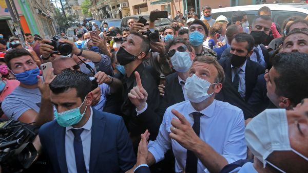 Macron in Beirut (AFP/Getty Images) 