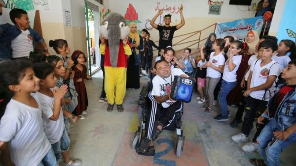 Nihad and his wife Zeinab generate a modest income by selling the dolls and by sending costumed performers to nurseries and schools (Twitter)