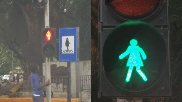 Mumbai is the first city in India to replace men symbols on pedestrian crossings with women symbols. (Twitter)