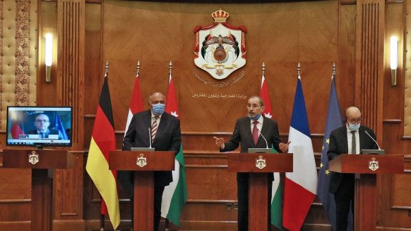 اجتماع رباعي بالأردن.. دعم اتفاقات السلام وتأكيد على حل الدولتين