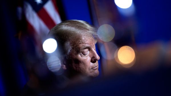 US President Donald Trump waits to speak at a roundtable rally with Latino supporters at the Arizona Grand Resort and Spa in Phoenix, Arizona on September 14, 2020. Brendan Smialowski / AFP